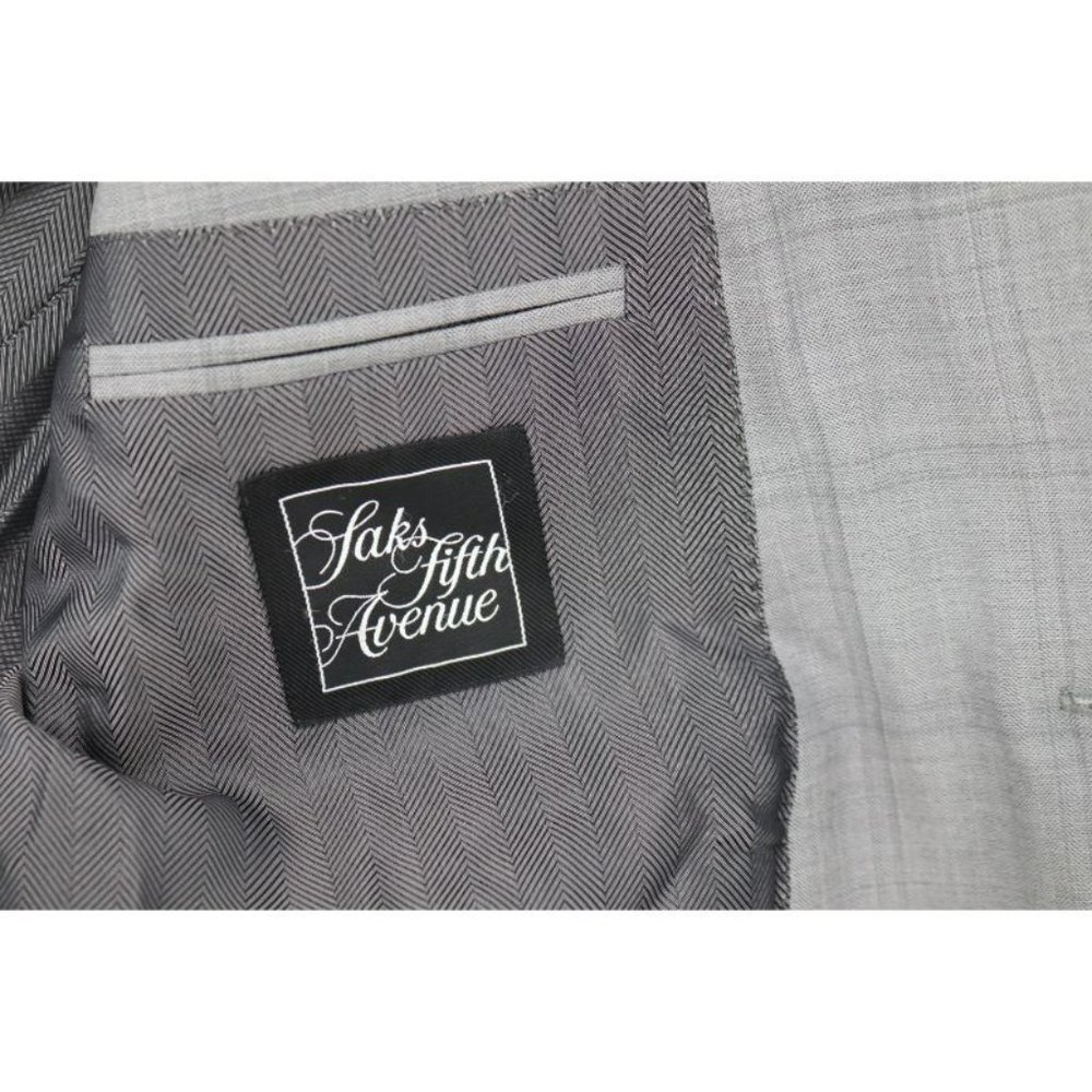 Ermenegildo Zegna sport coat men's 42R Trofeo 600 Manhattan wool silk gray plaid - Picture 13 of 16